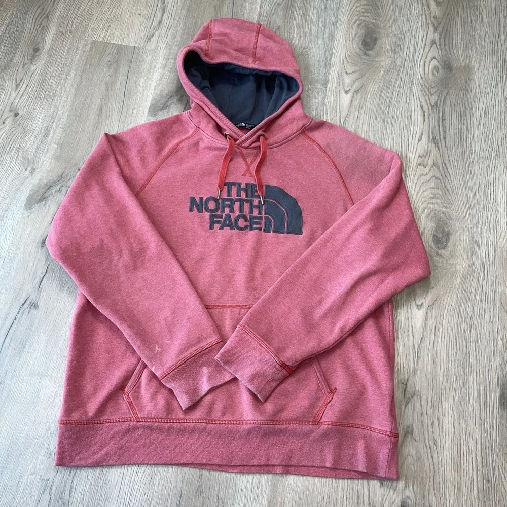 The North Face brick Red half dome Pullover cotton poly Hoodie  Size L